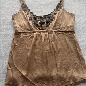 Elie Tahari Tan Top with Black Accents